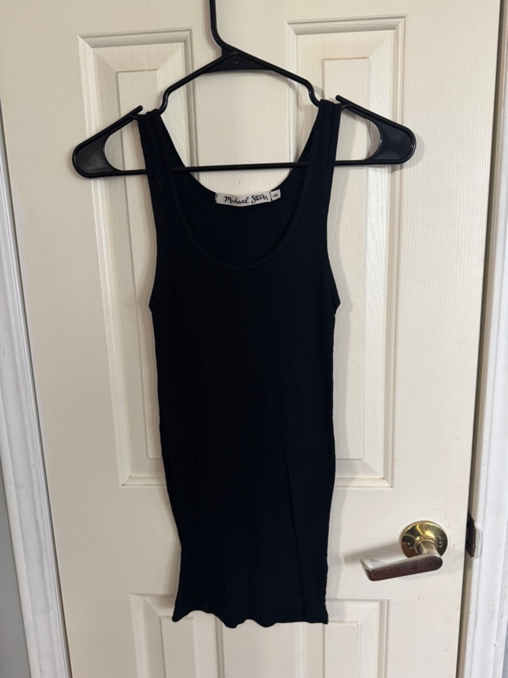 Michael Stars Sleek Black Ribbed Tank